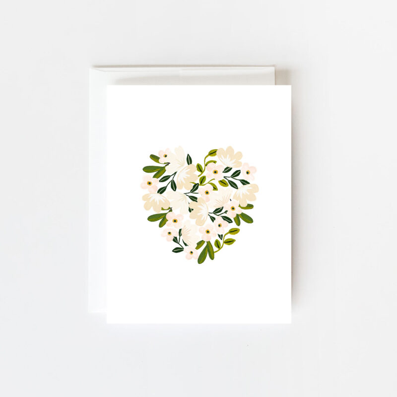 Floral Heart Greeting Cards