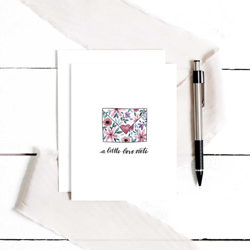 'A Little Love Note' Greeting Cards