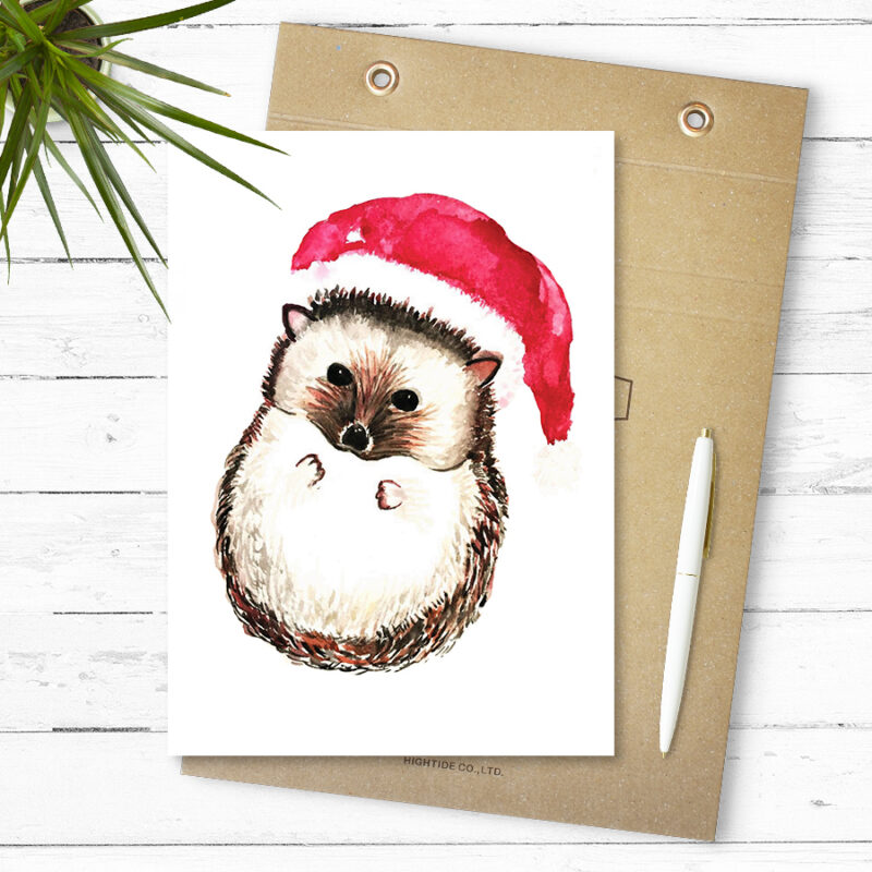 Christmas Hedgehog Art Print