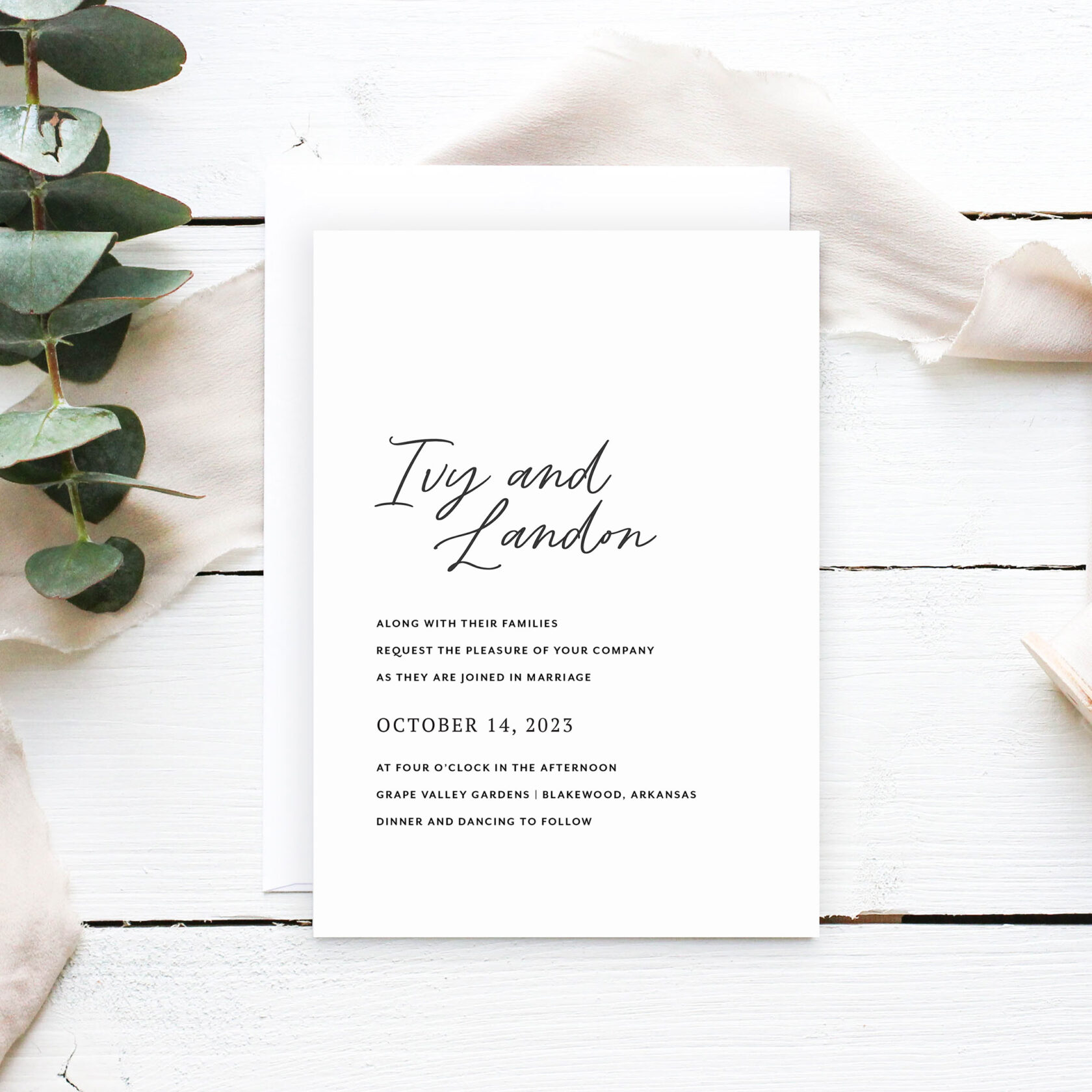 Ivy Wedding Invitation Suite - East to West Studio