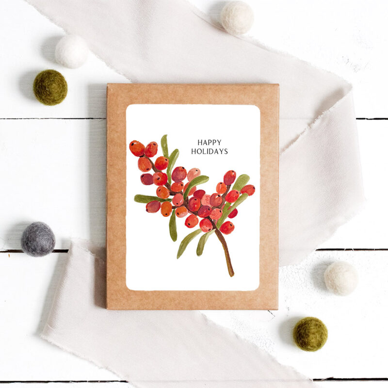 Buckthorn Berry Holiday Greeting Cards
