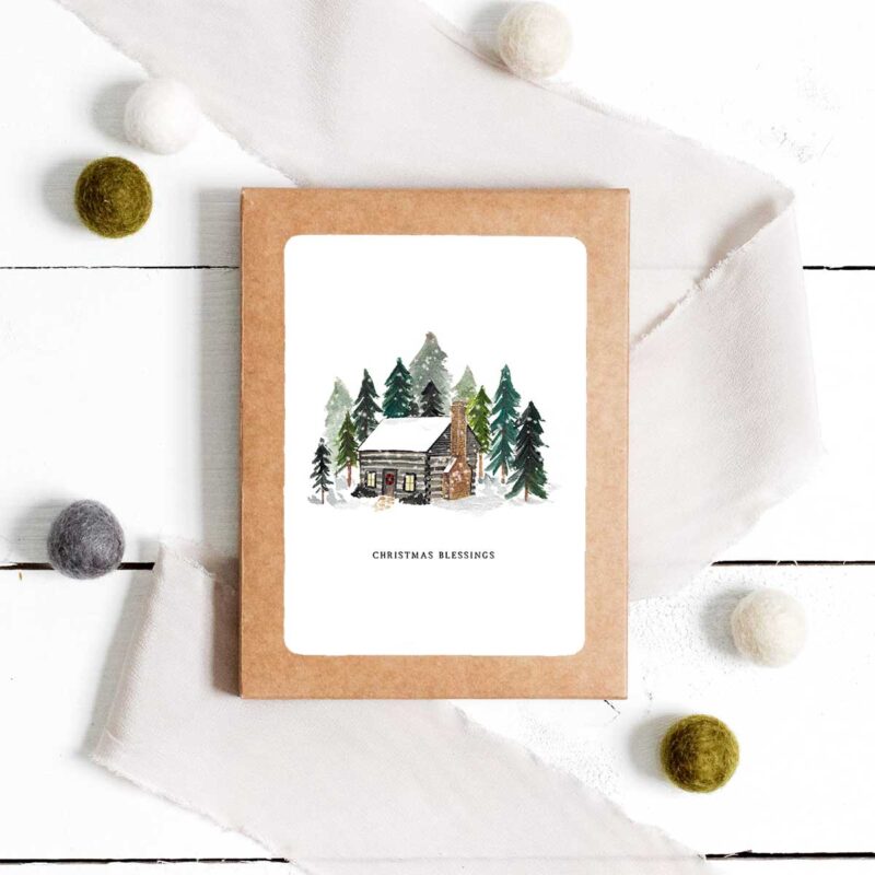Cozy Cabin Christmas Greeting Cards