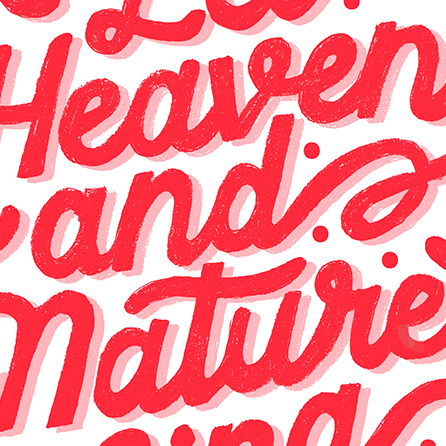Christmas Hymn Art Print | Let Heaven & Nature Sing (Red)