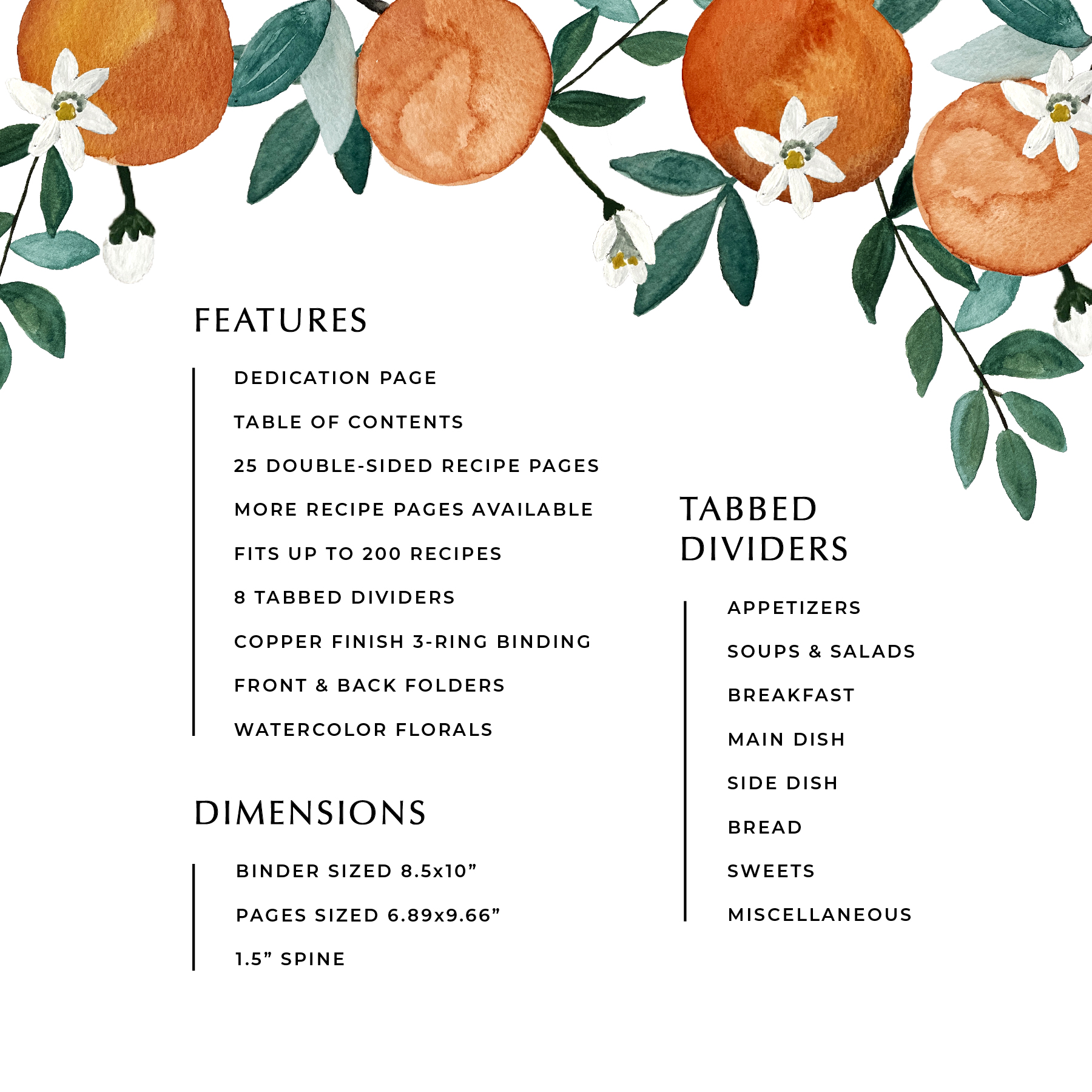 Recipe Book Features