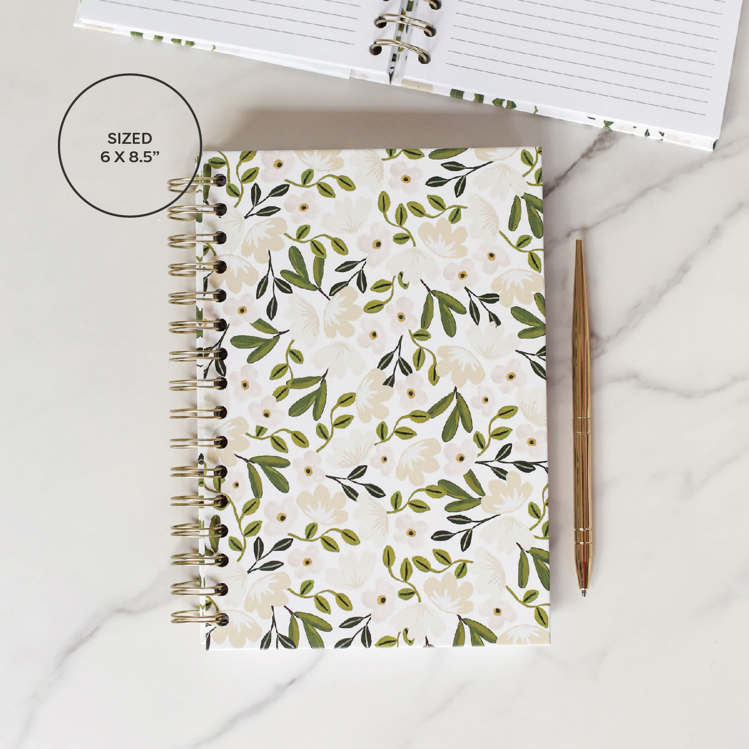 Muted Floral Lined Notebook