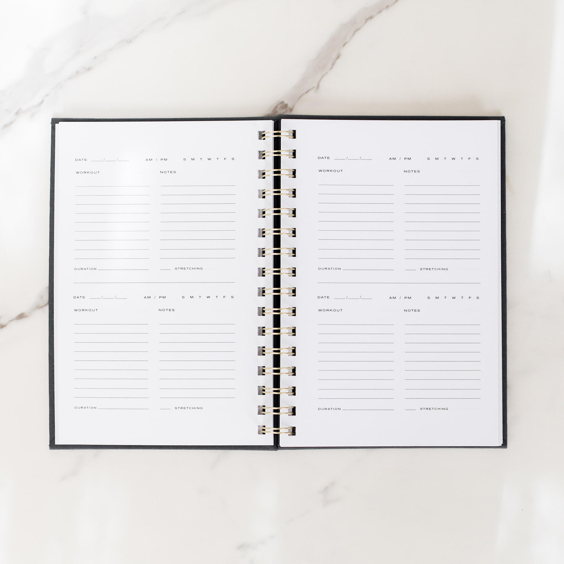 Workout Log front and back pages