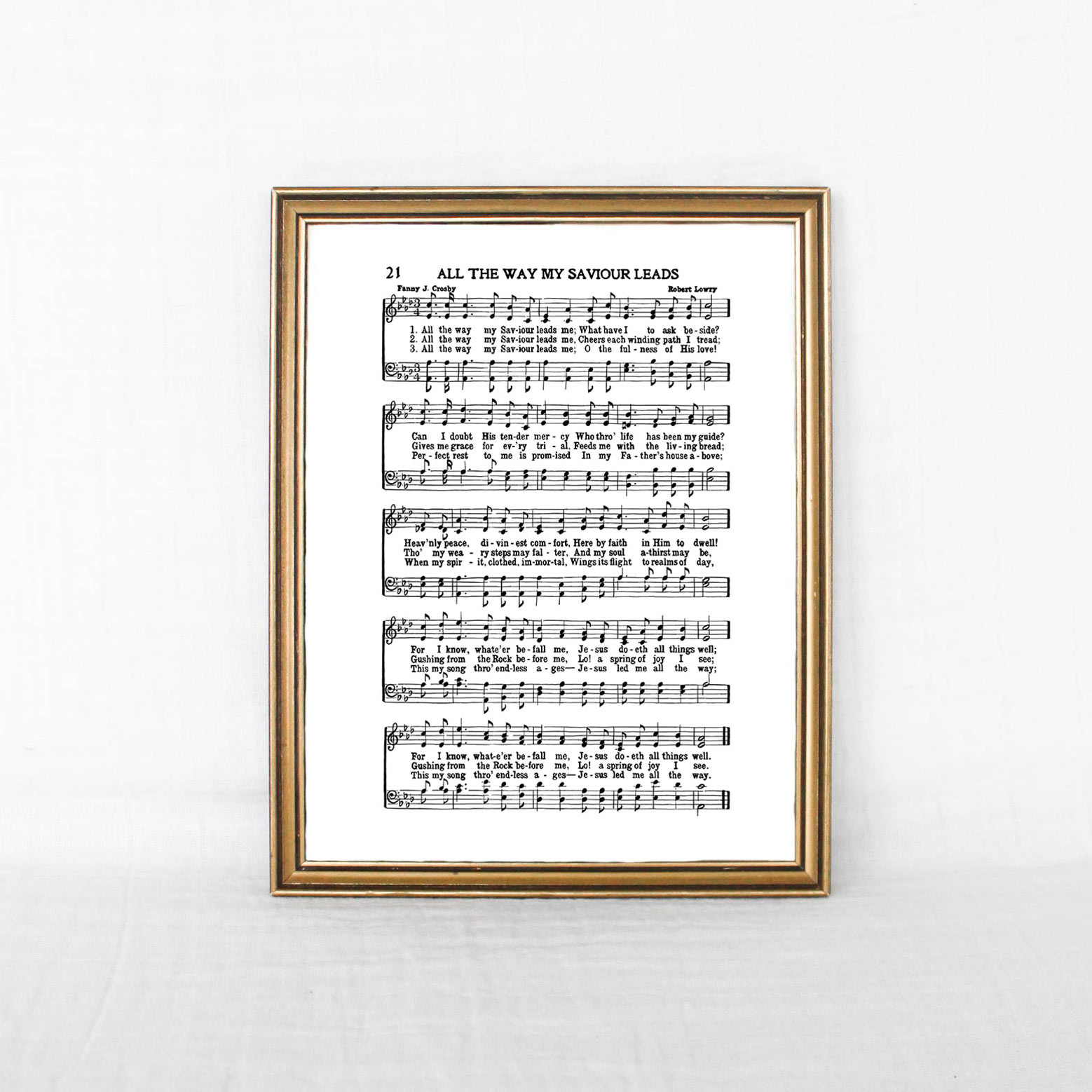 All the Way My Savior Leads Me Hymn Print