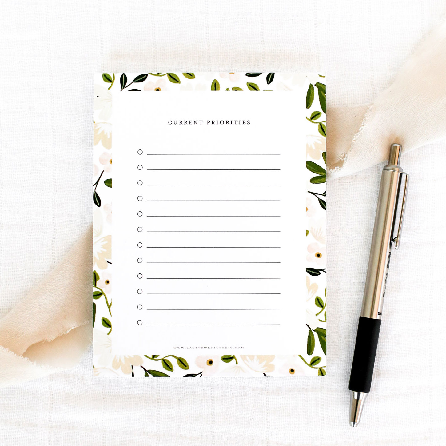Current Priorities Checklist Notepad