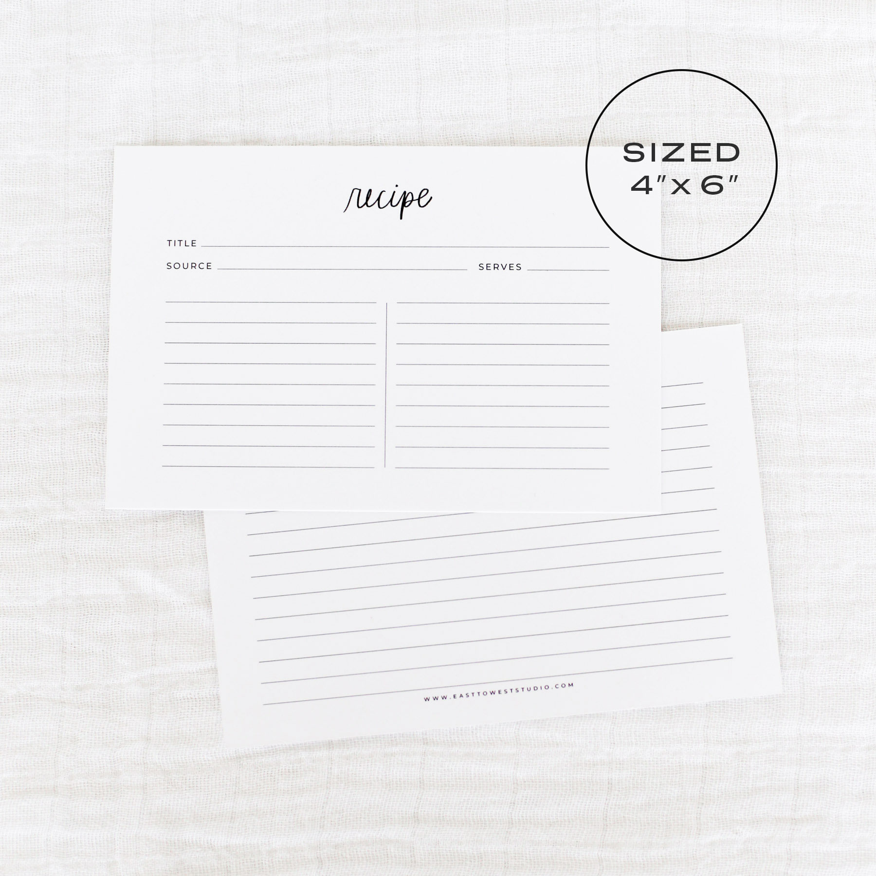 4x6 Minimalist Recipe Cards - Image 3