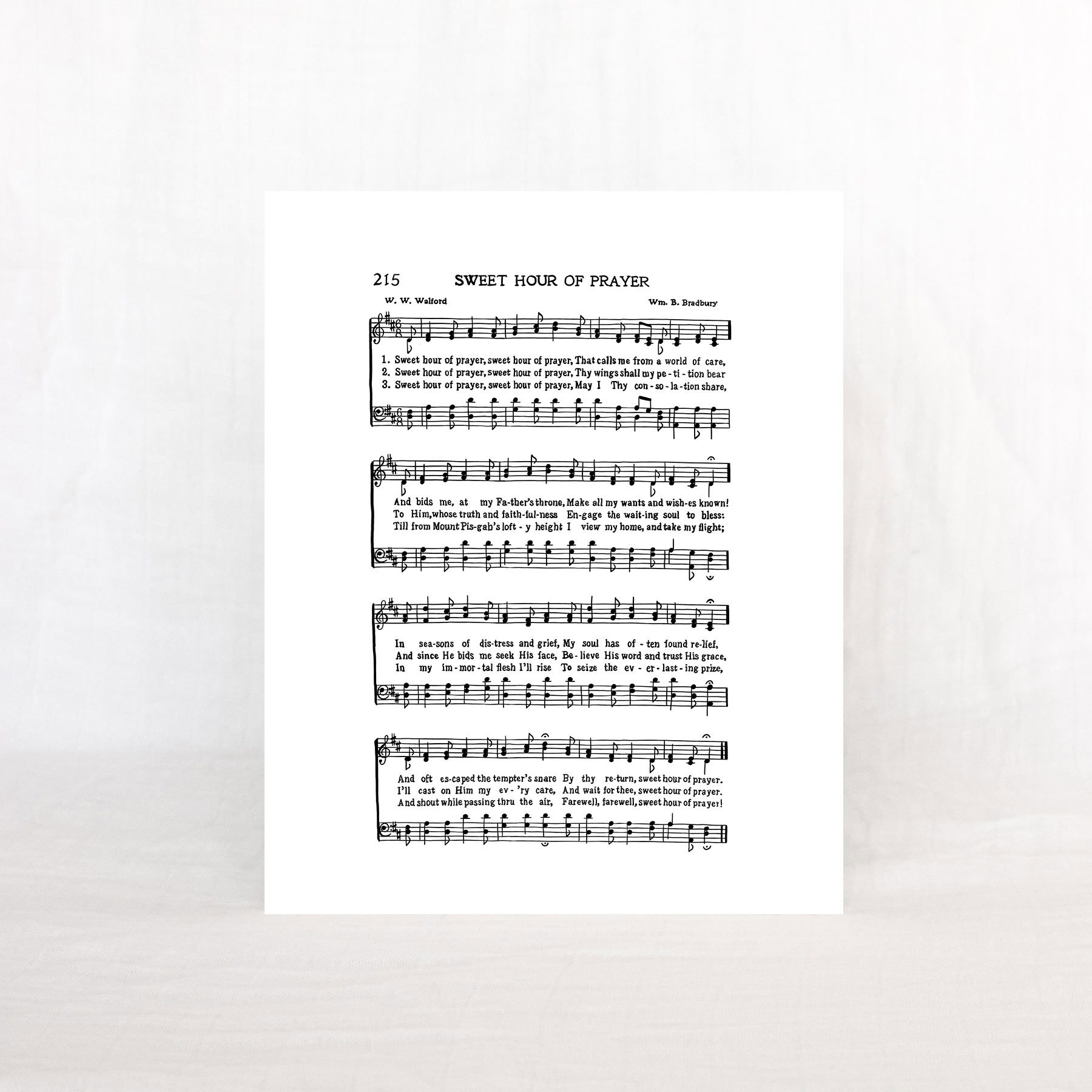 Sweet Hour of Prayer Hymn Print