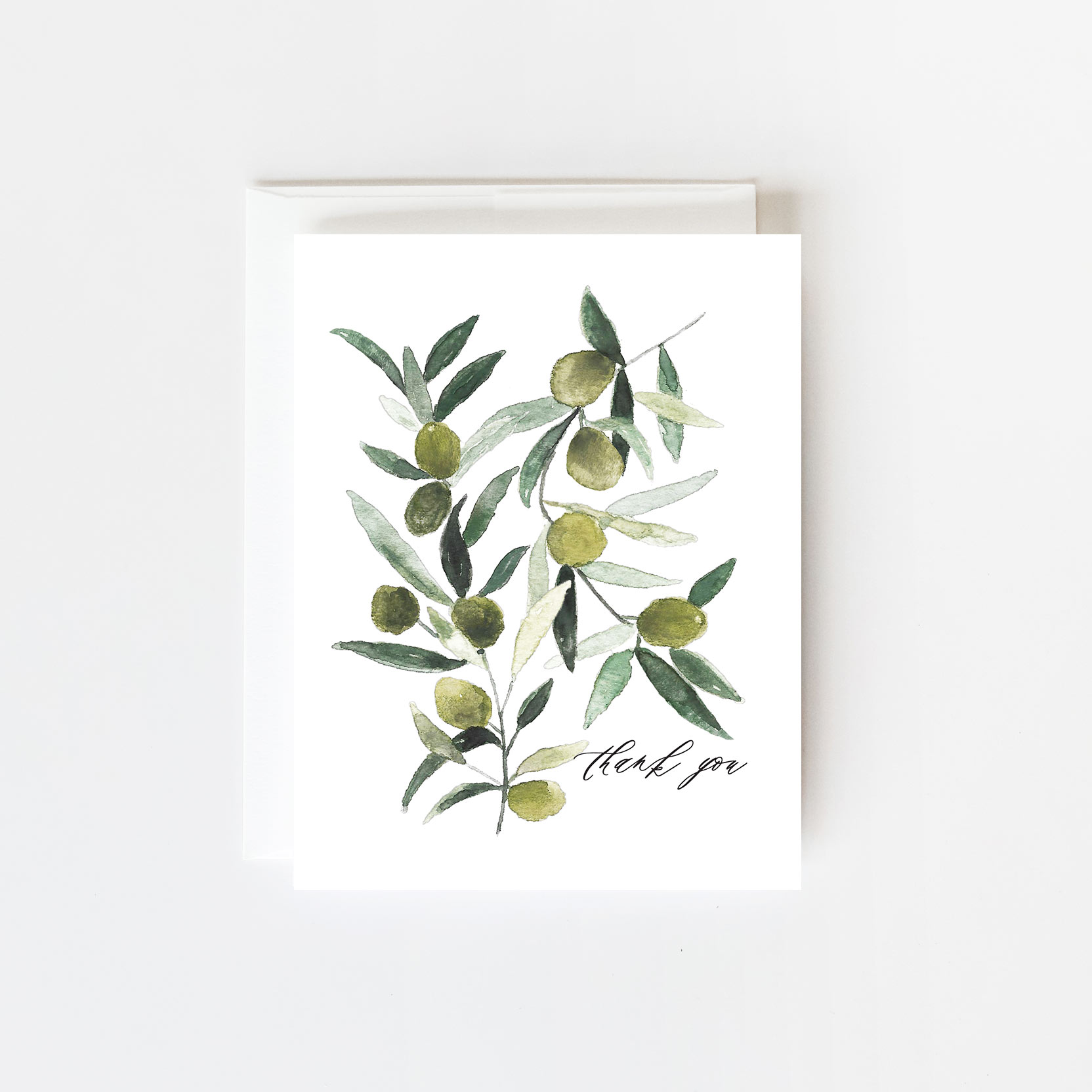 Olive Branch Thank You Card