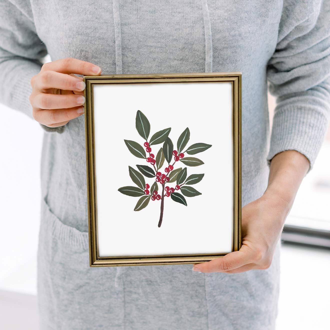 Christmas Berries Holiday Art Print
