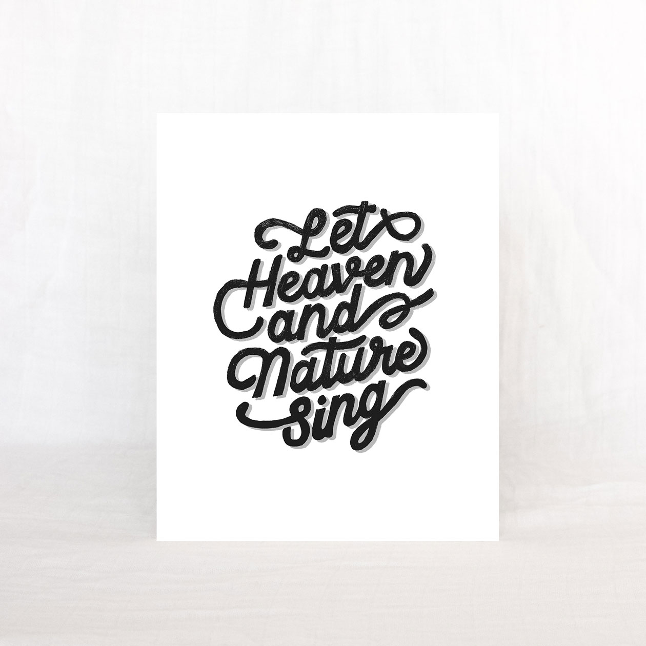 Christmas Hymn Art Print | Let Heaven & Nature Sing